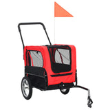 Fietstrailer en kinderwagen 2-in-1 rood en zwart