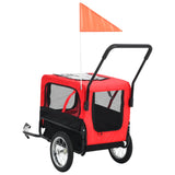 Fietstrailer en kinderwagen 2-in-1 rood en zwart