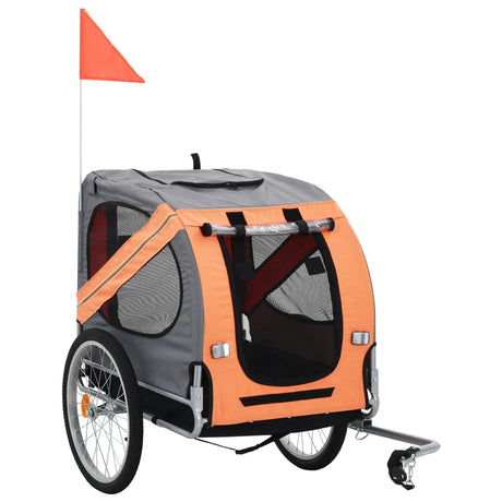 Hondenfietstrailer oranje en grijs - AllerleiShop