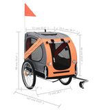 Hondenfietstrailer oranje en grijs - AllerleiShop