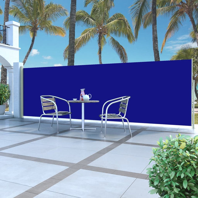 Windscherm uittrekbaar 160x500 cm blauw - AllerleiShop