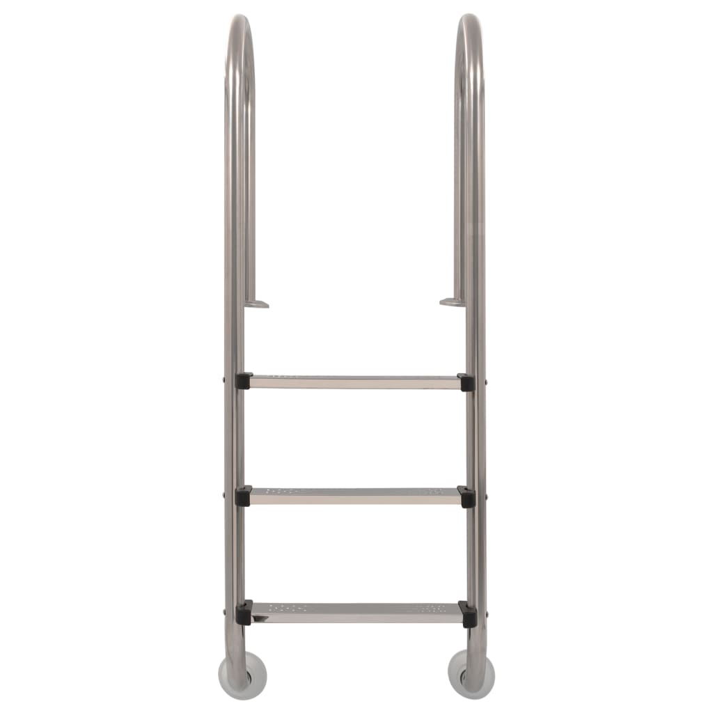 Zwembadladder met 3 sporten 120 cm roestvrij staal 304 - AllerleiShop