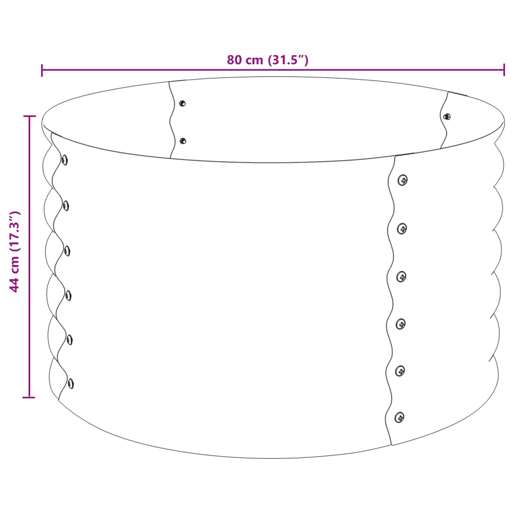 Plantenbak verhoogd 80x80x44 cm gegalvaniseerd staal grijs