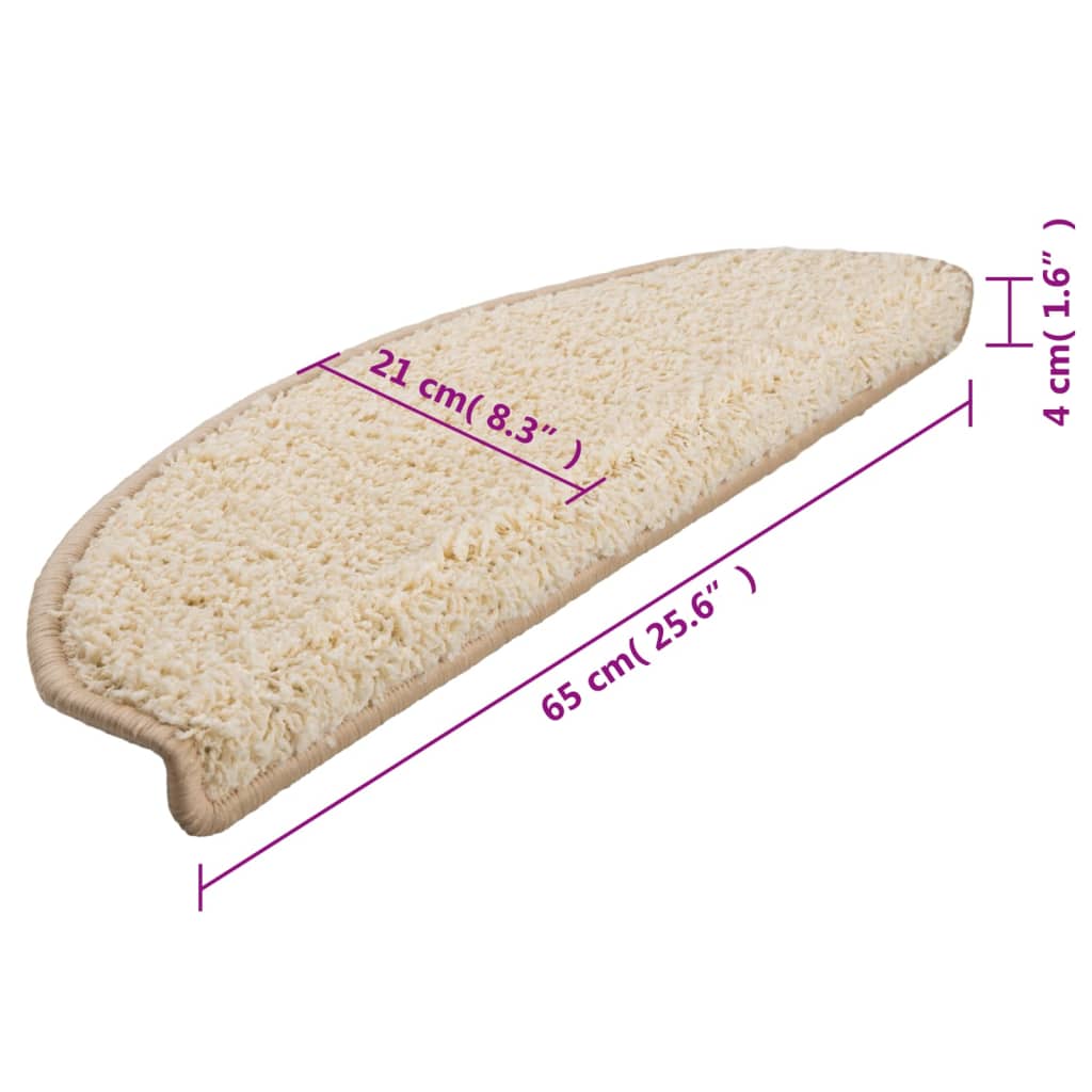 Trapmatten 15 st 65x21x4 cm crèmekleurig
