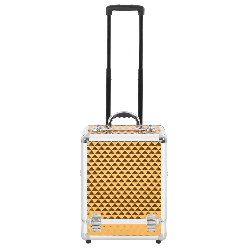 Make-up trolley 35x29x45 cm aluminium goudkleurig - AllerleiShop