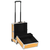 Make-up trolley 35x29x45 cm aluminium goudkleurig - AllerleiShop