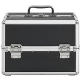 Make-up koffer 22x30x21 cm aluminium zwart - AllerleiShop