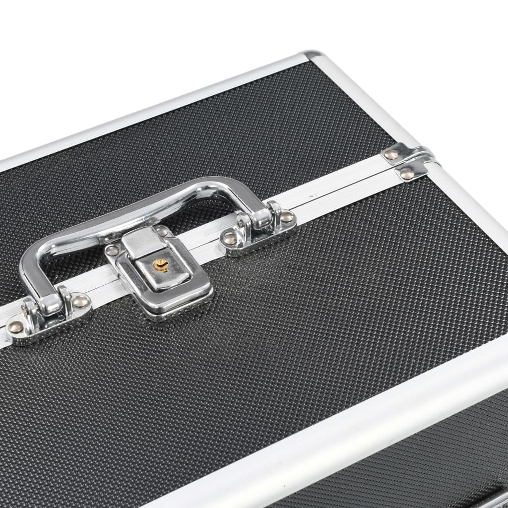 Make-up koffer 22x30x21 cm aluminium zwart - AllerleiShop
