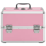 Make-up koffer 22x30x21 cm aluminium roze - AllerleiShop