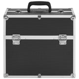 Make-up koffer 38x23x34 cm aluminium zwart