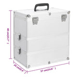 Make-up koffer 37x24x40 cm aluminium zilverkleurig - AllerleiShop