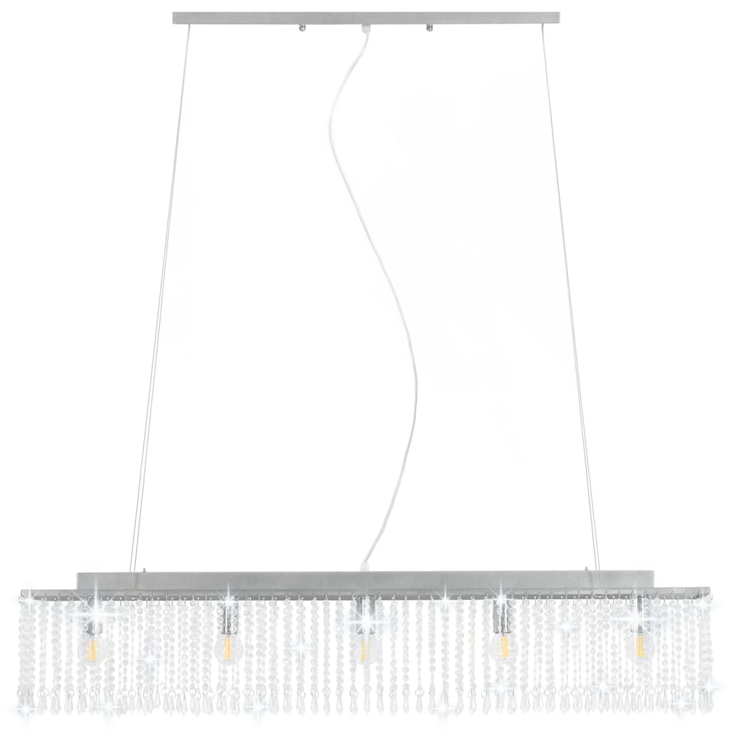 Plafondlamp met kristallen kralen 104 cm zilverkleurig - AllerleiShop