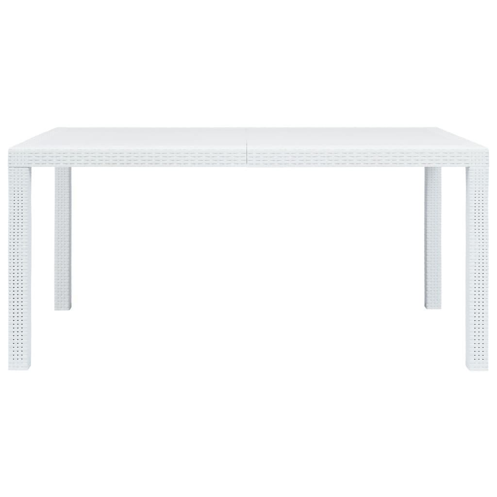 Tuintafel 150x90x72 cm rattan-look kunststof wit - AllerleiShop