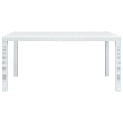 Tuintafel 150x90x72 cm rattan-look kunststof wit - AllerleiShop