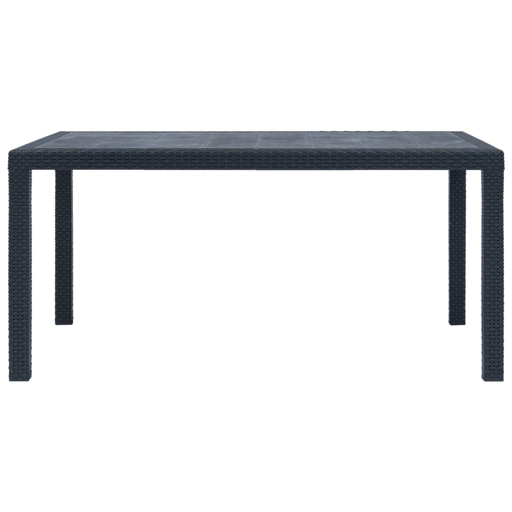 Tuintafel 150x90x72 cm rattan-look kunststof antraciet - AllerleiShop