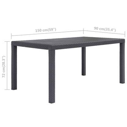 Tuintafel 150x90x72 cm rattan-look kunststof bruin - AllerleiShop