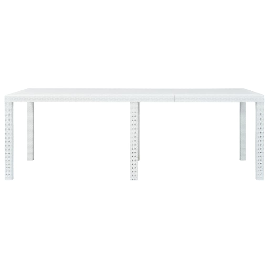 Tuintafel 220x90x72 cm rattan-look kunststof wit - AllerleiShop