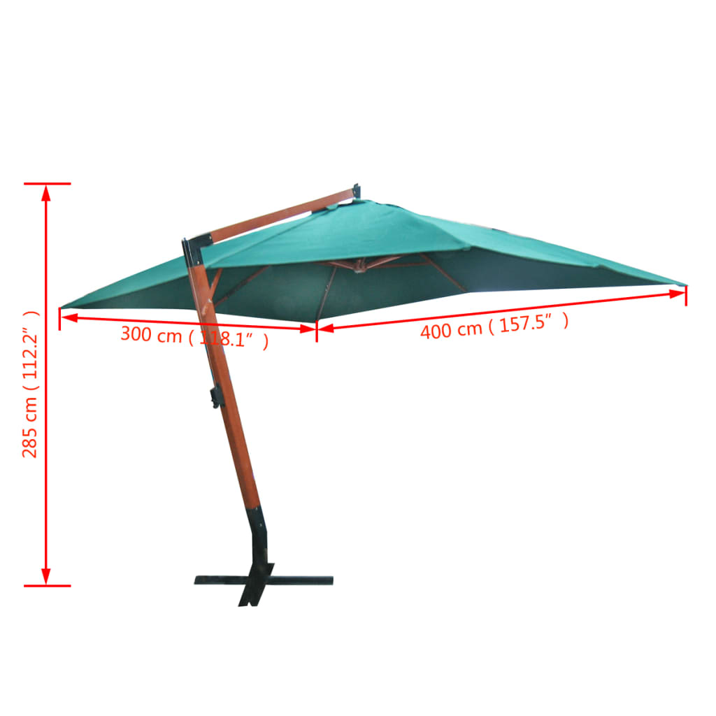 Zweefparasol Melia 300x400 cm groen - AllerleiShop