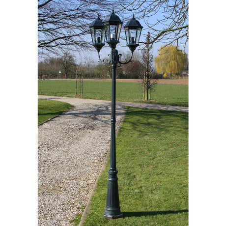 Tuinlantaarn Brighton 3-arms 230 cm donkergroen/zwart - AllerleiShop