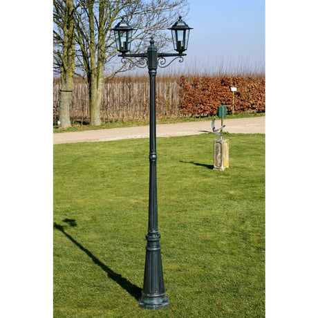 Tuinlantaarn Preston 2-arms 215 cm donkergroen - AllerleiShop