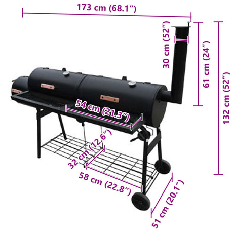 Rookbarbecue Nevada XL zwart - AllerleiShop