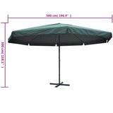 Parasol Samos 500 cm aluminium groen