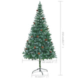 Kunstkerstboom met dennenappels 210 cm - AllerleiShop