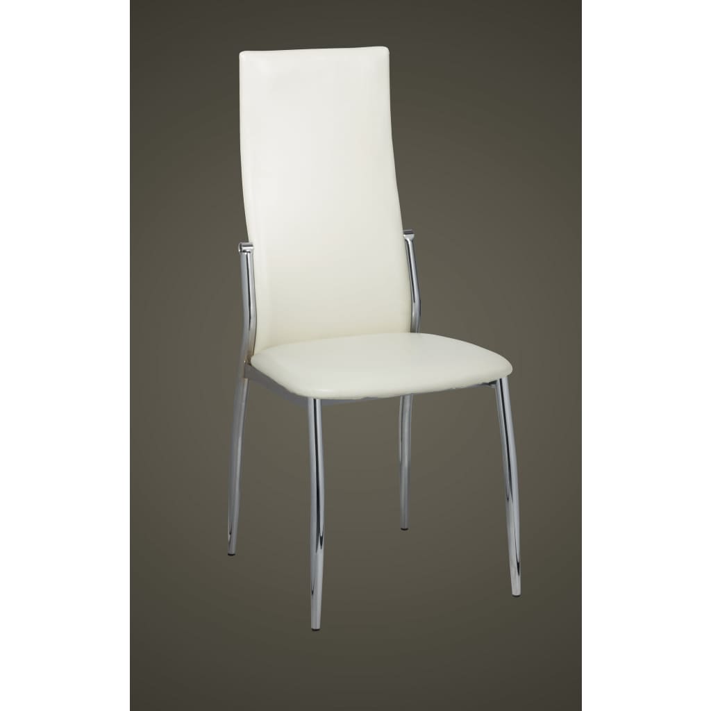 Eetkamerstoelen 2 st kunstleer wit - AllerleiShop