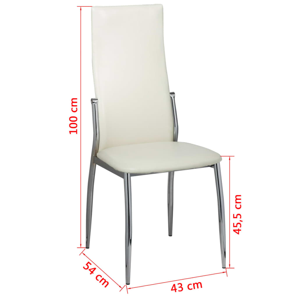 Eetkamerstoelen 2 st kunstleer wit - AllerleiShop