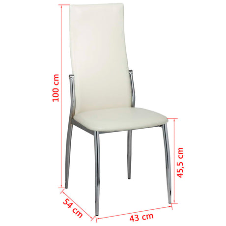 Eetkamerstoelen 2 st kunstleer wit - AllerleiShop