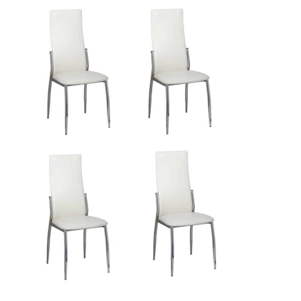 Eetkamerstoelen 4 st kunstleer wit - AllerleiShop