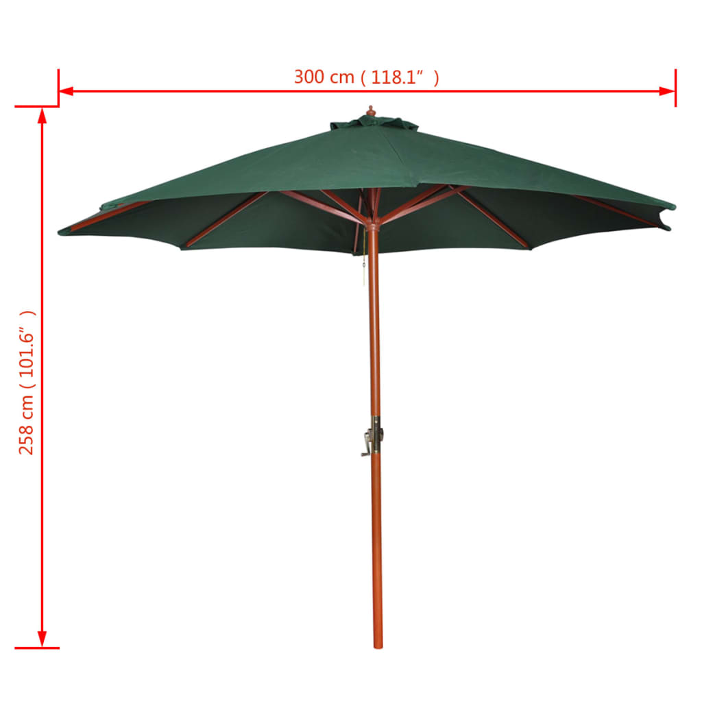 Parasol 258 cm groen - AllerleiShop