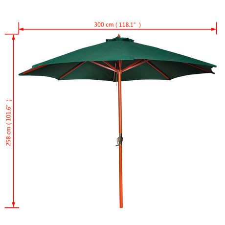 Parasol 258 cm groen - AllerleiShop