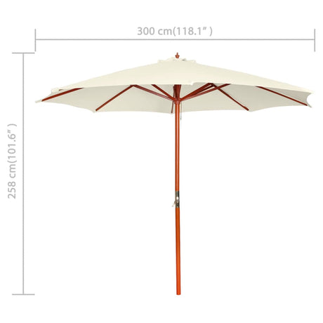 Parasol 300x258 cm zandwit - AllerleiShop