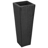 Plantenbakken verhoogd 3 st poly rattan zwart - AllerleiShop