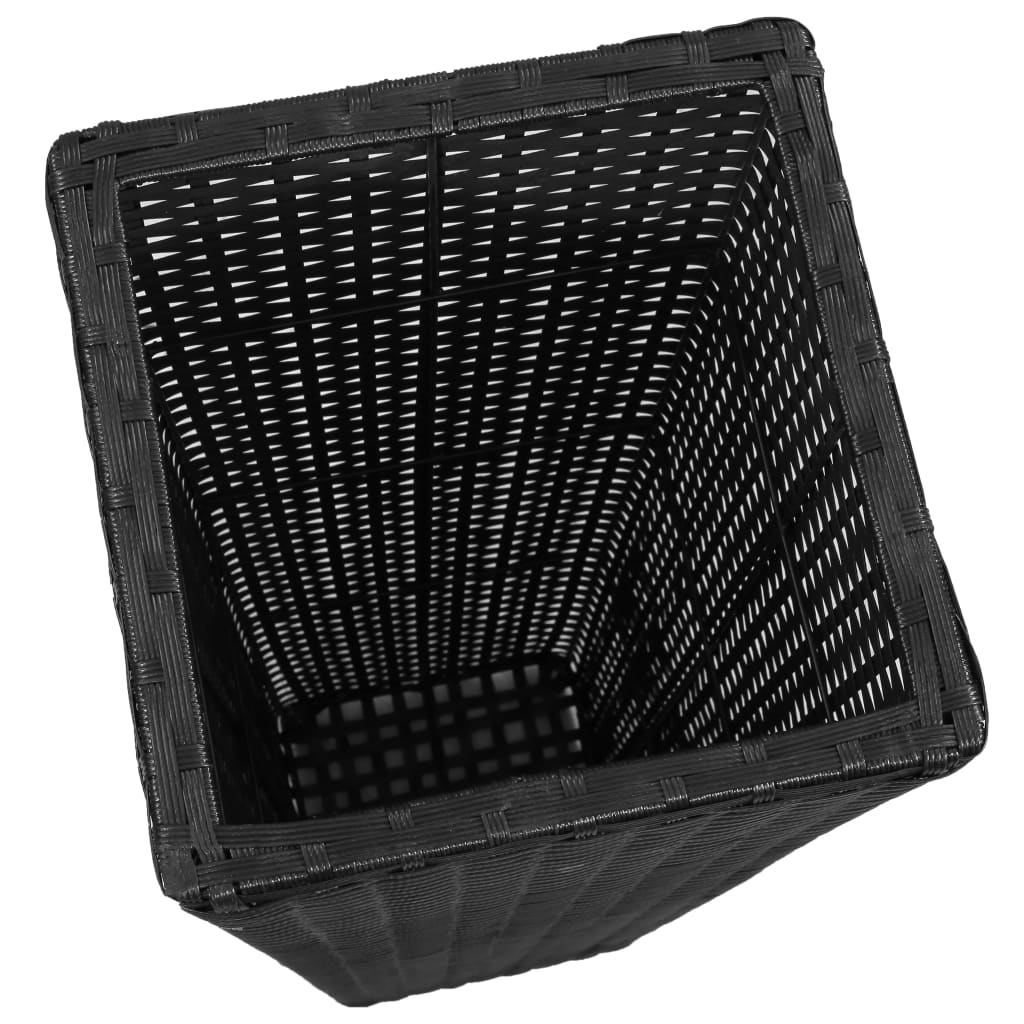 Plantenbakken verhoogd 3 st poly rattan zwart - AllerleiShop