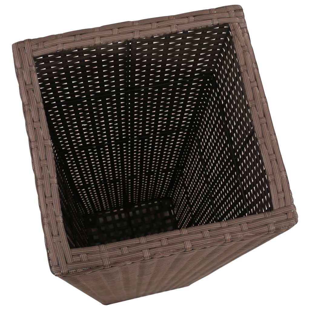 Plantenbakken verhoogd 3 st poly rattan bruin - AllerleiShop