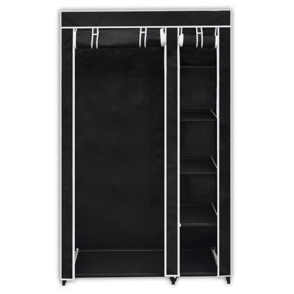 Kledingkast opvouwbaar 110x45x175 cm zwart - AllerleiShop