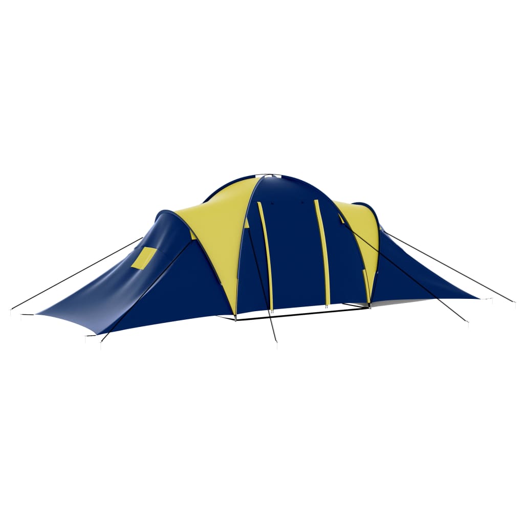 Tent 9-persoons polyester blauw en geel