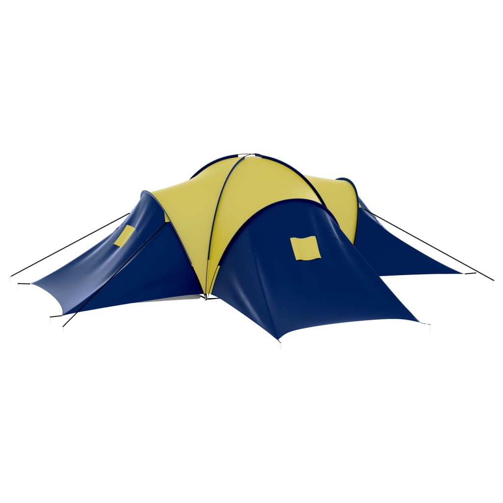 Tent 9-persoons polyester blauw en geel