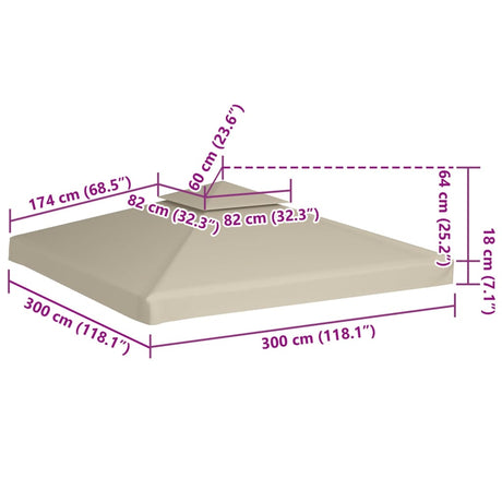 Vervangend tentdoek prieel 310 g/m² 3x3 m groen - AllerleiShop