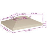Vervangend tentdoek prieel 310 g/m² 3x4 m beige - AllerleiShop