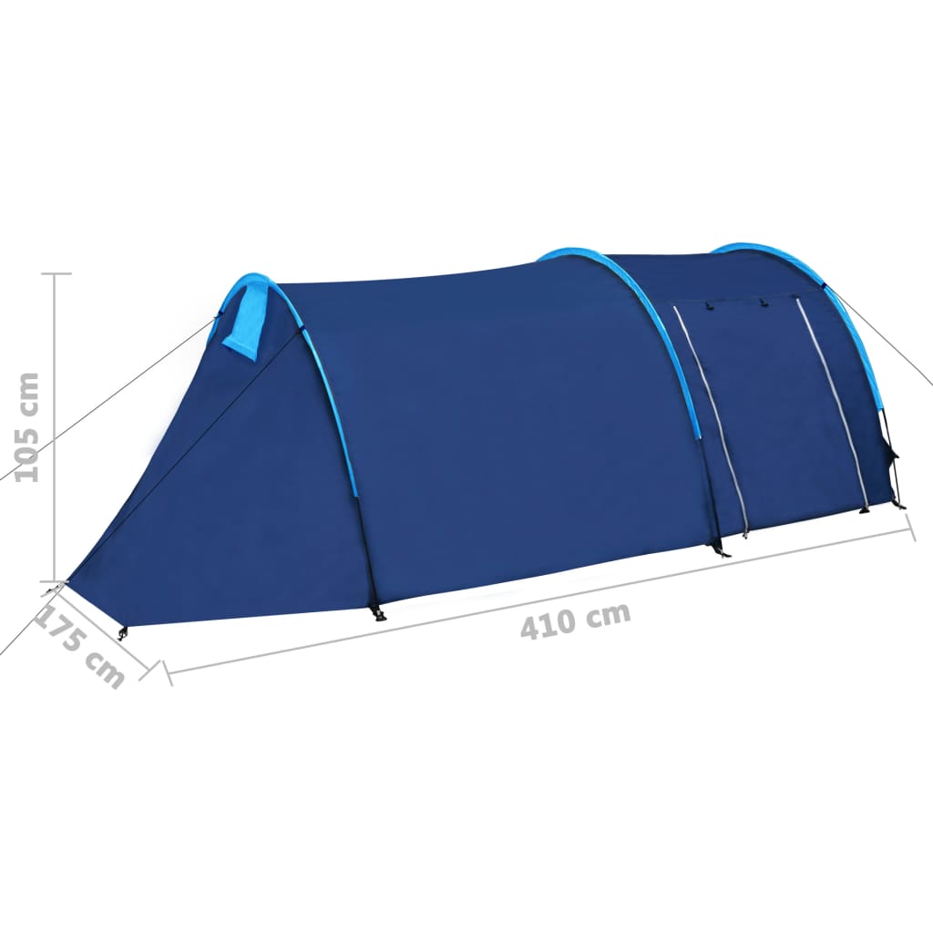 Tent 4-persoons marineblauw en lichtblauw