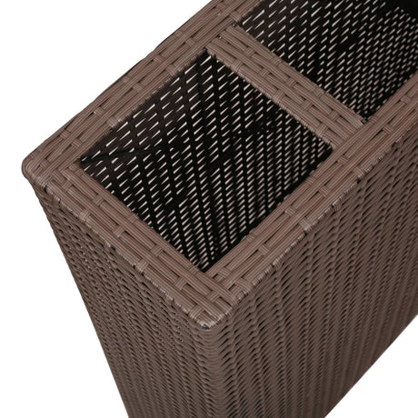 Plantenbak verhoogd met 4 potten poly rattan bruin - AllerleiShop