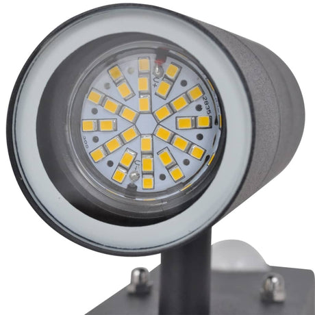 Wandlamp met sensor LED cilindervormig RVS zwart - AllerleiShop