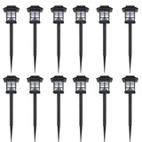 12-delige LED-tuinverlichtingsset solar met pin 8,6x8,6x38 cm - AllerleiShop