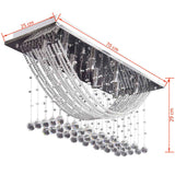 Plafondlamp met glinsterende glas kristallen kralen 8xG9 29 cm