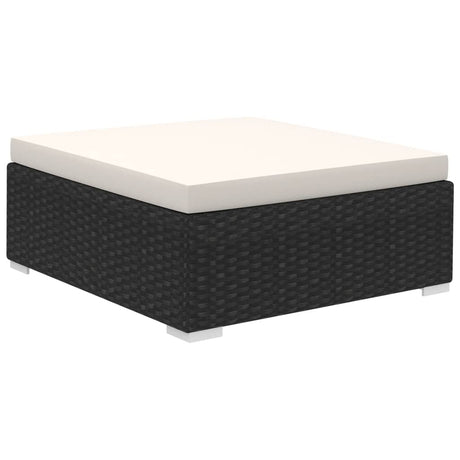 6-delige Loungeset met kussens poly rattan zwart - AllerleiShop