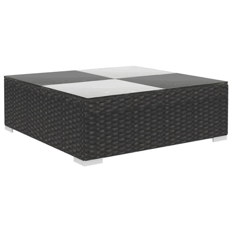 6-delige Loungeset met kussens poly rattan zwart - AllerleiShop