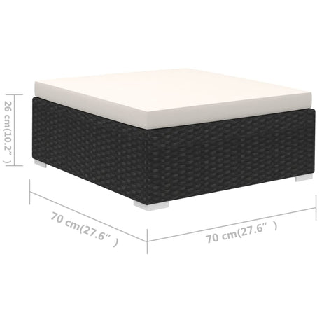 6-delige Loungeset met kussens poly rattan zwart - AllerleiShop